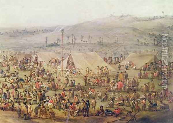 Military Encampment 2 Oil Painting - Robert van den Hoecke