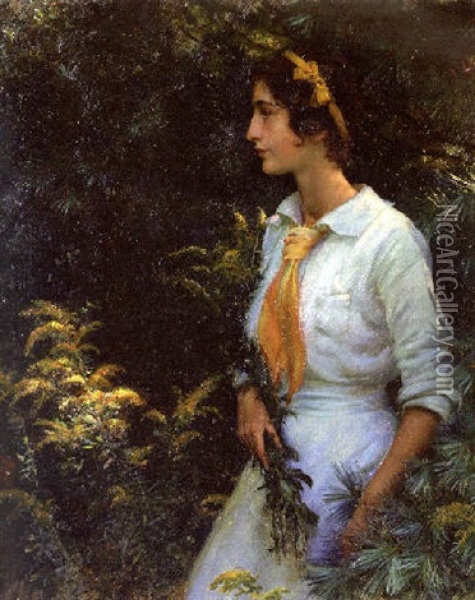 Goldenrod Oil Painting - Charles Courtney Curran