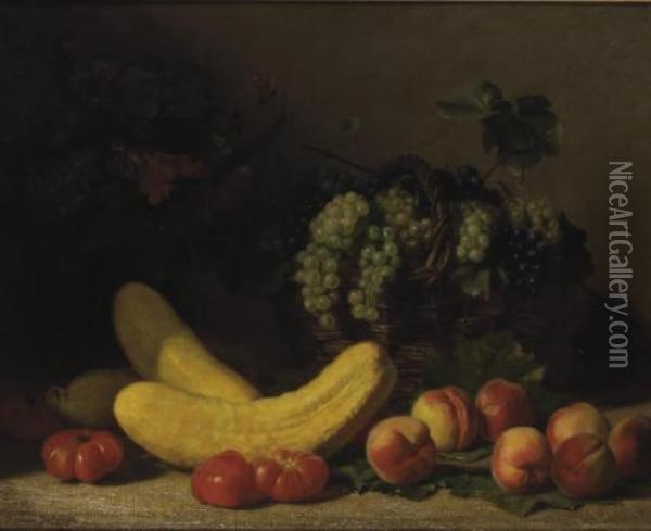 Nature Morte Aux Fruits Oil Painting - Jacques Delanoy