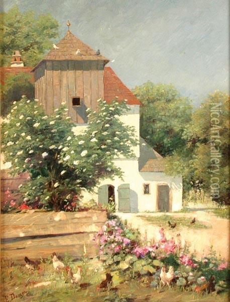 Casa Di Campagna Con Galline Oil Painting - Ernst Dargen