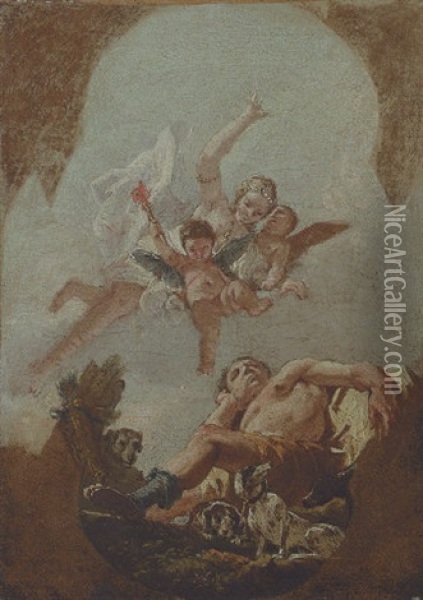 Diana And Endymion Oil Painting - Francesco Salvator Fontebasso