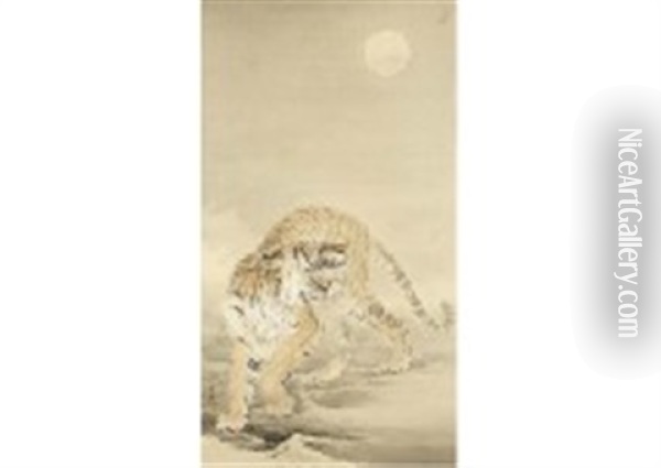 Trembling Under The Moon Oil Painting - Suiseki Ohashi