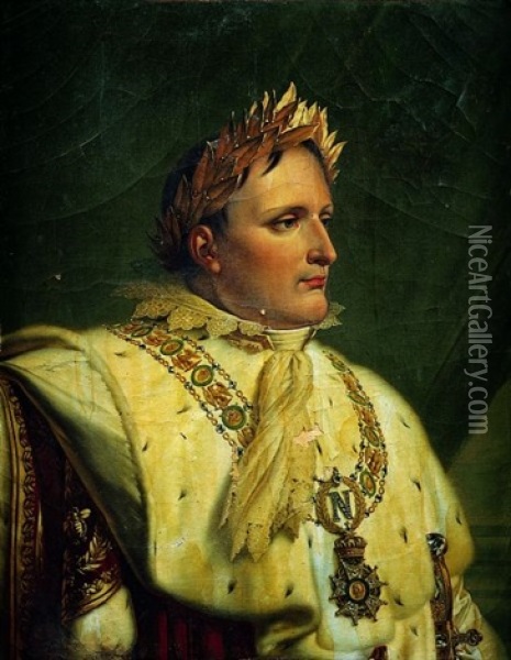 Portrait De L'empereur Napoleon En Costume De Sacre Oil Painting - Anne-Louis Girodet de Roucy-Trioson