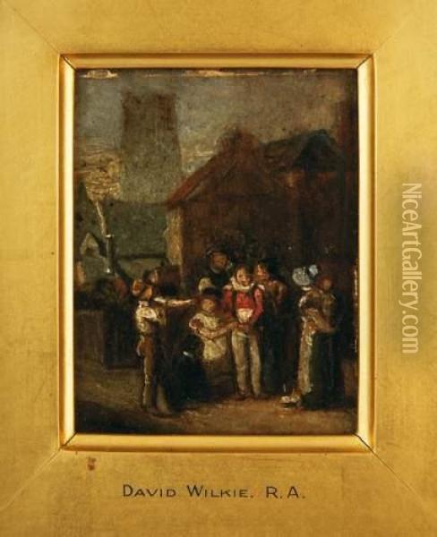 Attr. A, Groupe D'enfants Oil Painting - Sir David Wilkie