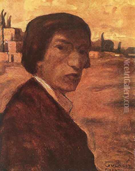 Self-portrait 1903 Oil Painting - Lajos Gulacsy