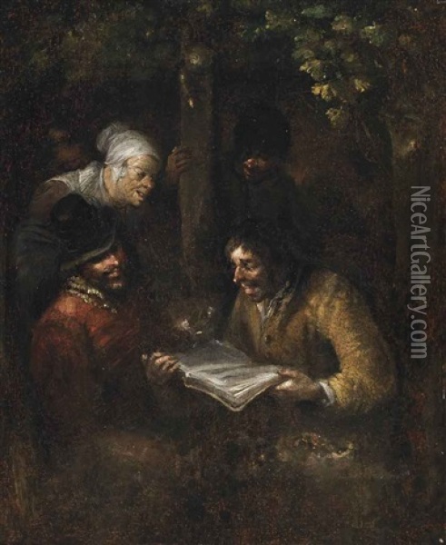 Peasants Singing Oil Painting - Egbert van Heemskerck the Elder