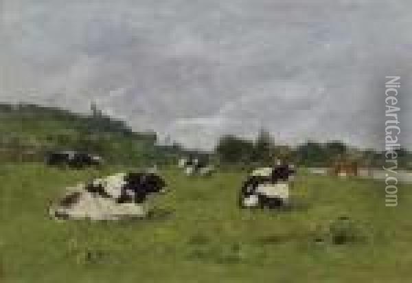 Vaches Au Paturage Oil Painting - Eugene Boudin