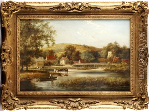 Streatley Bridge On The Thames Oil Painting - William Raymond Dommersen