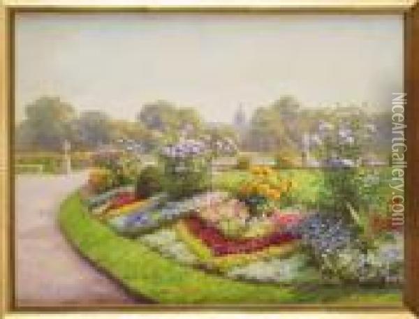 Le Jardin Des Tuileries Oil Painting - Jules Girardet
