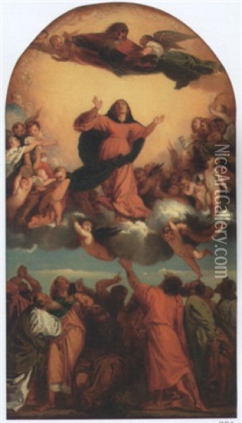 L'assomption, Eglise De Sainte Marie Glorieuse Des Moines, Venise Oil Painting - Louis Gallait