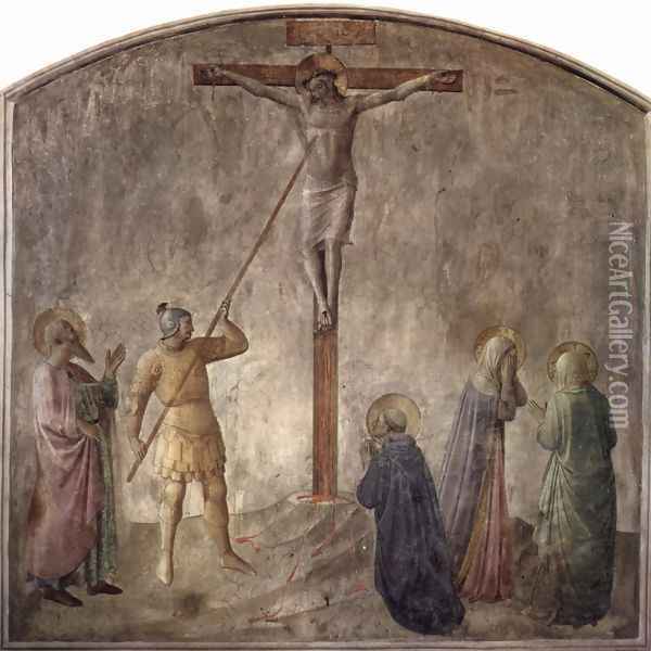 Crucifixion with Lanzen Bite of the captain Longinus Oil Painting - Angelico Fra