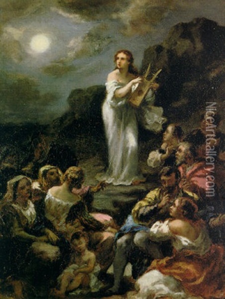 The Song Of Deborah Oil Painting - Eugene Diaz De La Pena