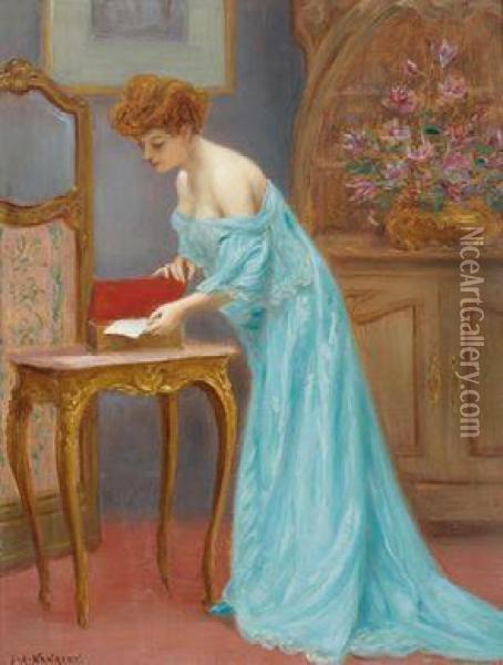 Curieuse Oil Painting - Jules Armand Hanriot