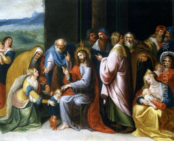 Parabole Des Enfants Avec Jesus Oil Painting - Ambrosius Francken the Elder