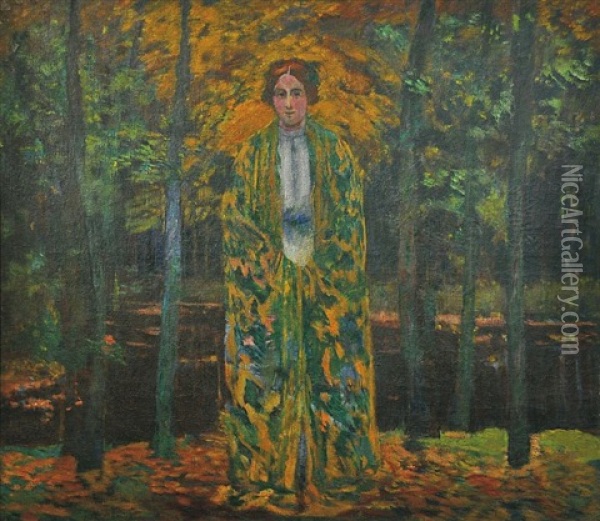 In The Forest Oil Painting - Antonin Hudecek