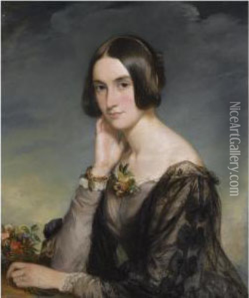 Portrait Of A Lady Oil Painting - Sir Francis Grant