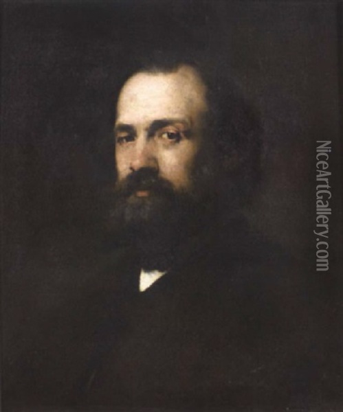 Portrait D'homme Oil Painting - Theodule Ribot