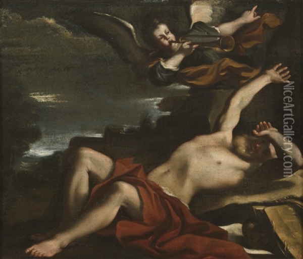 The Vision Of Saint Jerome Oil Painting -  Guercino