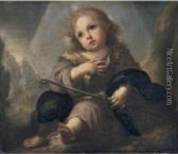 Christ Child As The Good Shepherd Oil Painting - Juan De Valdes Leal