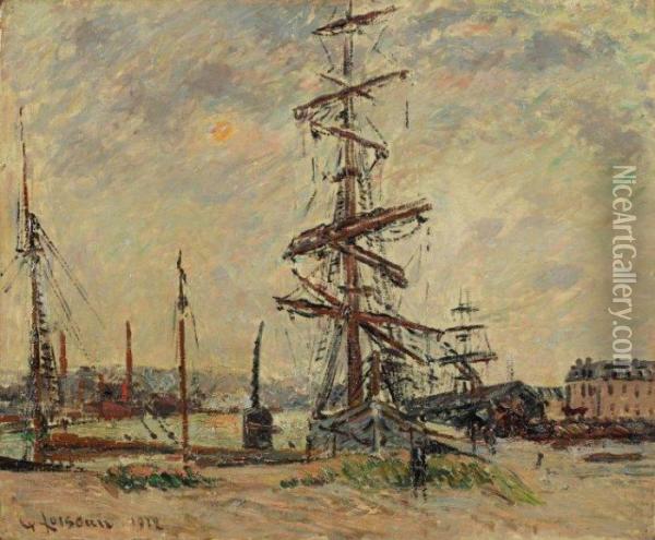Bateau Au Port De Dieppe Oil Painting - Gustave Loiseau