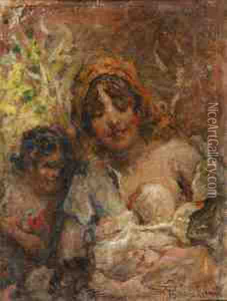 Madre Con Bambino Oil Painting - Giovanni Battista Todeschini