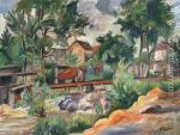 Village En Lisiere De Foret Oil Painting - Henri Epstein