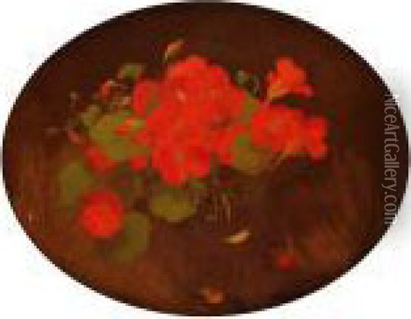 Flowers In A Vase Oil Painting - James Stuart Park