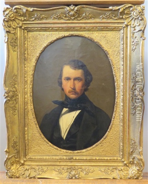 Portrait Du Peintre Gustave Saltzmann Oil Painting - Charles Caius Renoux