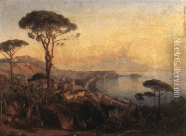 The Bay Of Naples From Posillipo Oil Painting - Ercole Gigante