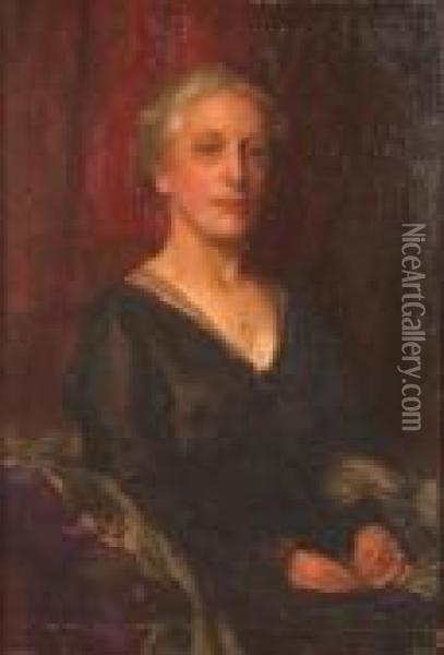 Portrait, Half Length, Of Catherine, The Artist````s Wife Oil Painting - John William Whiteley