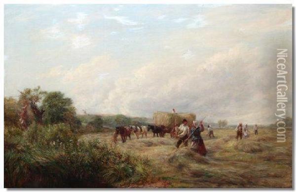 Figures In A Landscape Oil Painting - Charles Thomas Burt
