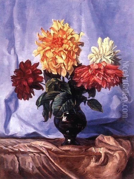 Summer Floer Bouquet Oil Painting - Dezso Kormiss