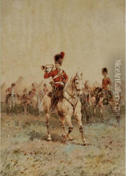 2nd Or Royal North British Dragoons Oil Painting - Orlando Norie