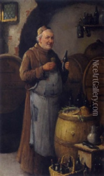 Ein Guter Tropfen Oil Painting - Hermann Kern