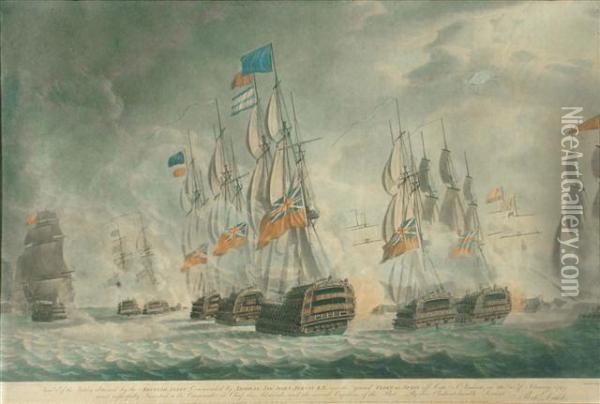 After The Grand Fleet Of Spain Off Cape St. Vincents On 14th February 1797' Oil Painting - Robert Dodd