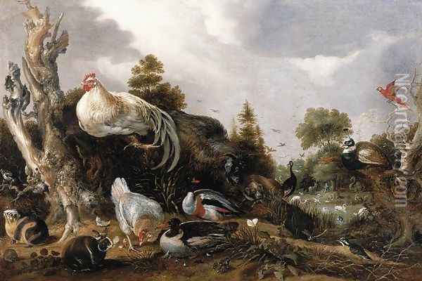 Orpheus Charming the Animals 1631 Oil Painting - Gillis Claesz. De Hondecoeter