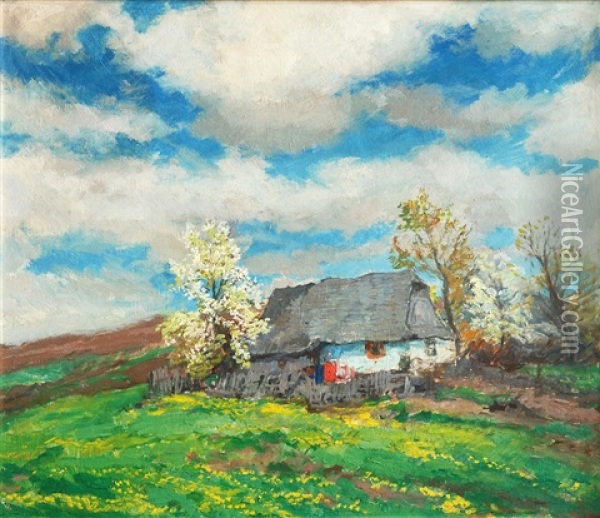 Loneliness In Spring Oil Painting - Gustav Macoun