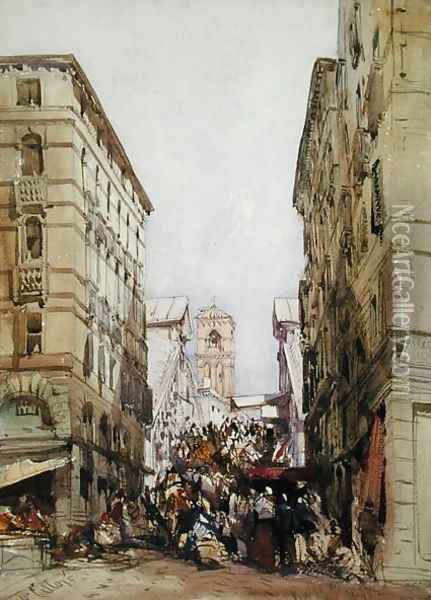 The Rialto, August 1846 Oil Painting - William Callow