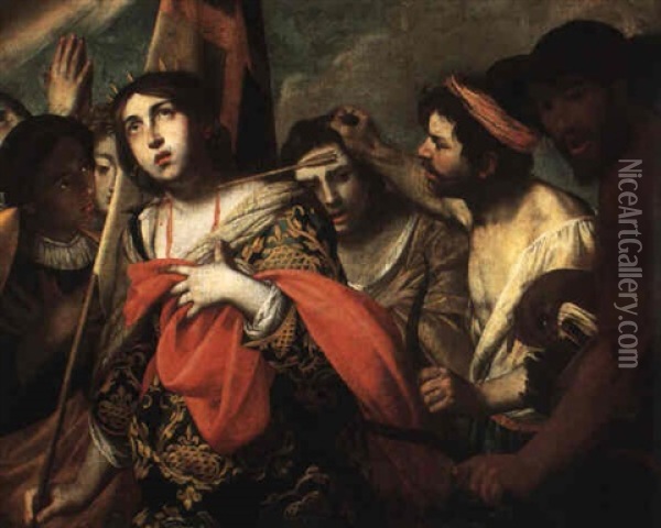 The Martyrdom Of St. Ursula Oil Painting - Francesco de Rosa