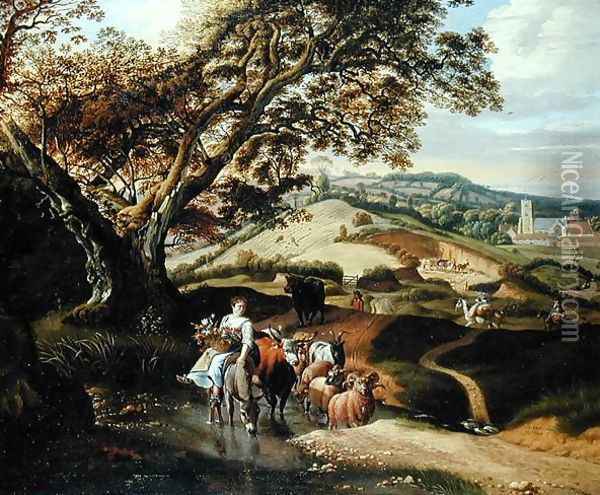 A Pastoral Landscape, 1684 Oil Painting - Jan Siberechts