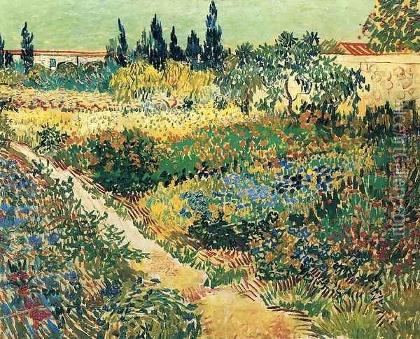 Garden with Flowers Oil Painting - Vincent Van Gogh