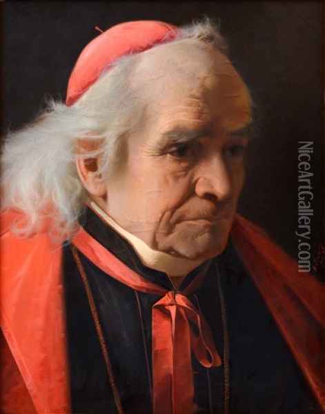The Cardinal Oil Painting - Alexander (Aleksandr) Antonovich Rizzoni