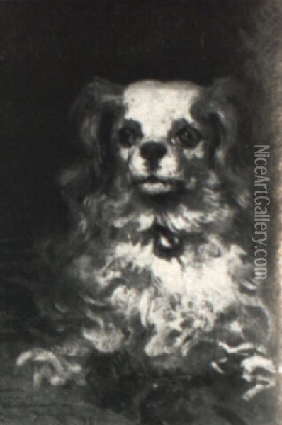 Duke Of Marlborough: Portrait Of A Puppy Oil Painting - James Carroll Beckwith