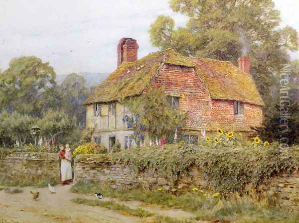 A Surrey Cottage Oil Painting - Helen Mary Elizabeth Allingham