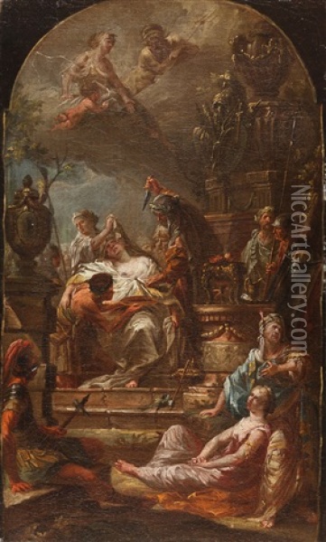 Die Opferung Der Polyxena Oil Painting - Christian (Johann C. Thomas) Winck
