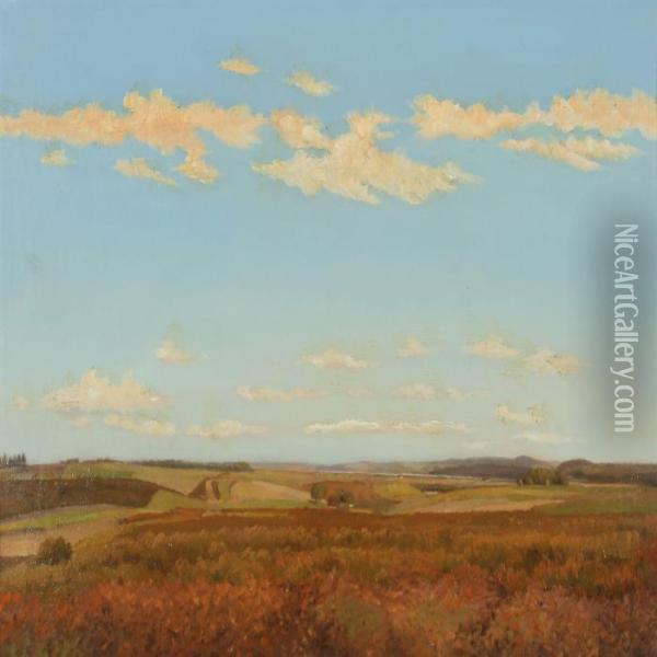 Scenery With Blue Sky Oil Painting - Hans Ludvig Smidth