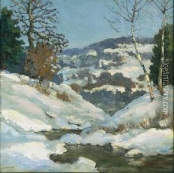 Vermont In Winter Oil Painting - Walter Koeniger