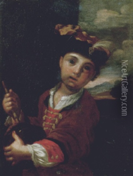 Il Suonatore Di Putipu Oil Painting - Antonio Mercurio Amorosi