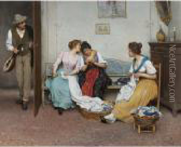 The Friendly Gossips Oil Painting - Eugene de Blaas