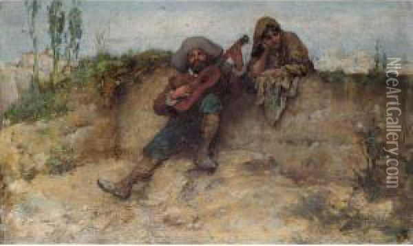 The Gay Troubadour Oil Painting - William A. Breakspeare